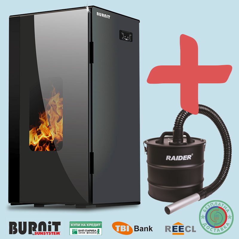 Пелетнa каминa BURNiT Vision 13 kW с водна риза Пелетнa каминa BURNiT Vision 13 kW с водна риза