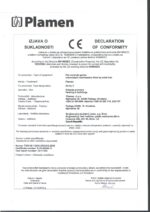Декларация Чугунена Камина Plamen Amity 3 11kW