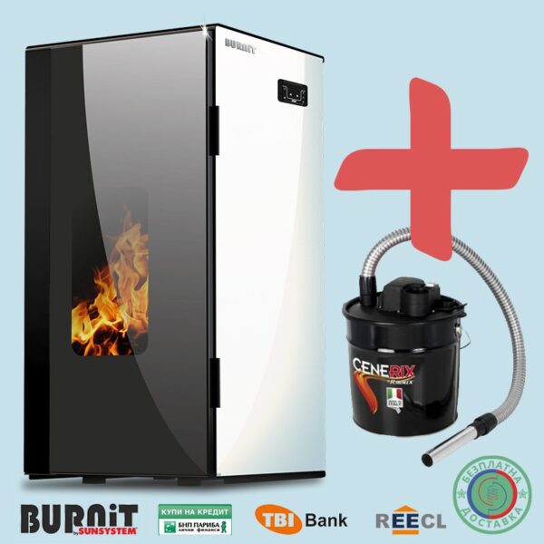 Пелетнa каминa BURNiT Vision 25 kW с водна риза