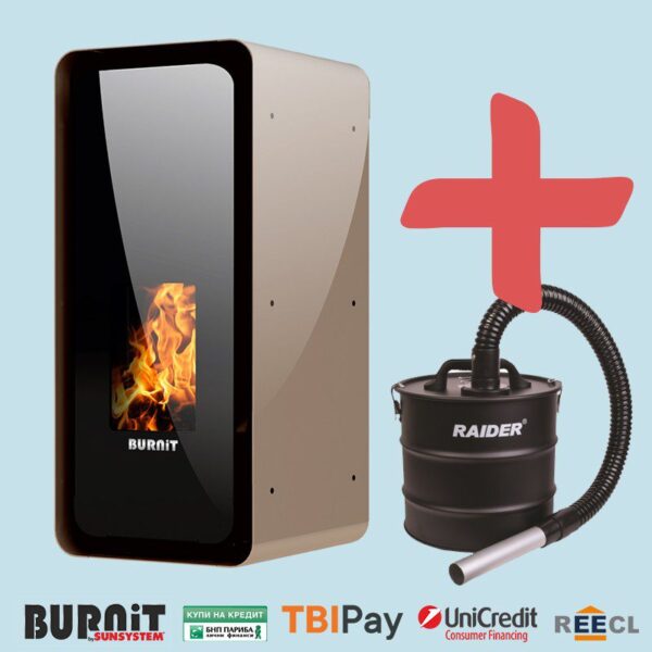 Пелетнa каминa BURNiT Calor с водна риза Капучино